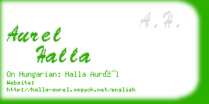 aurel halla business card